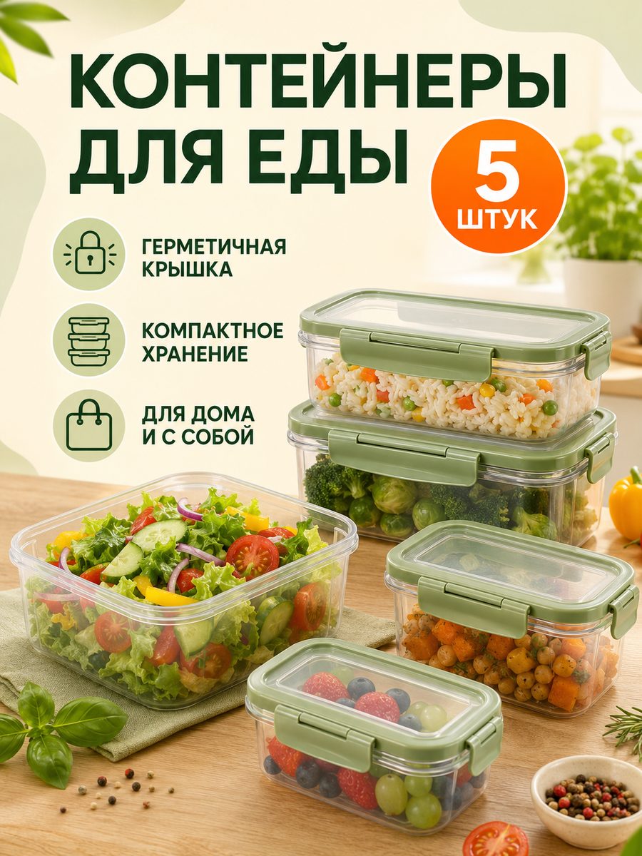 Карточка набора контейнеров для еды для Ozon