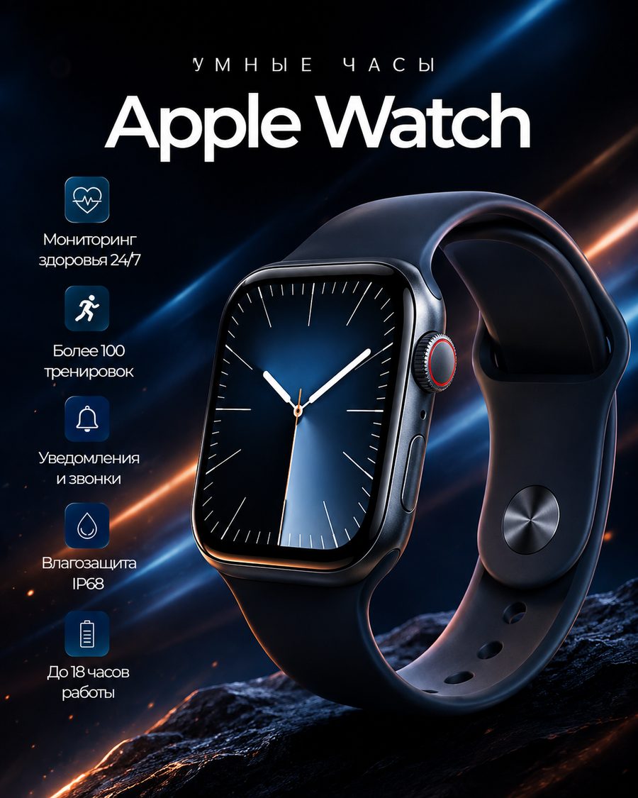 Карточка умных часов Apple Watch для Wildberries
